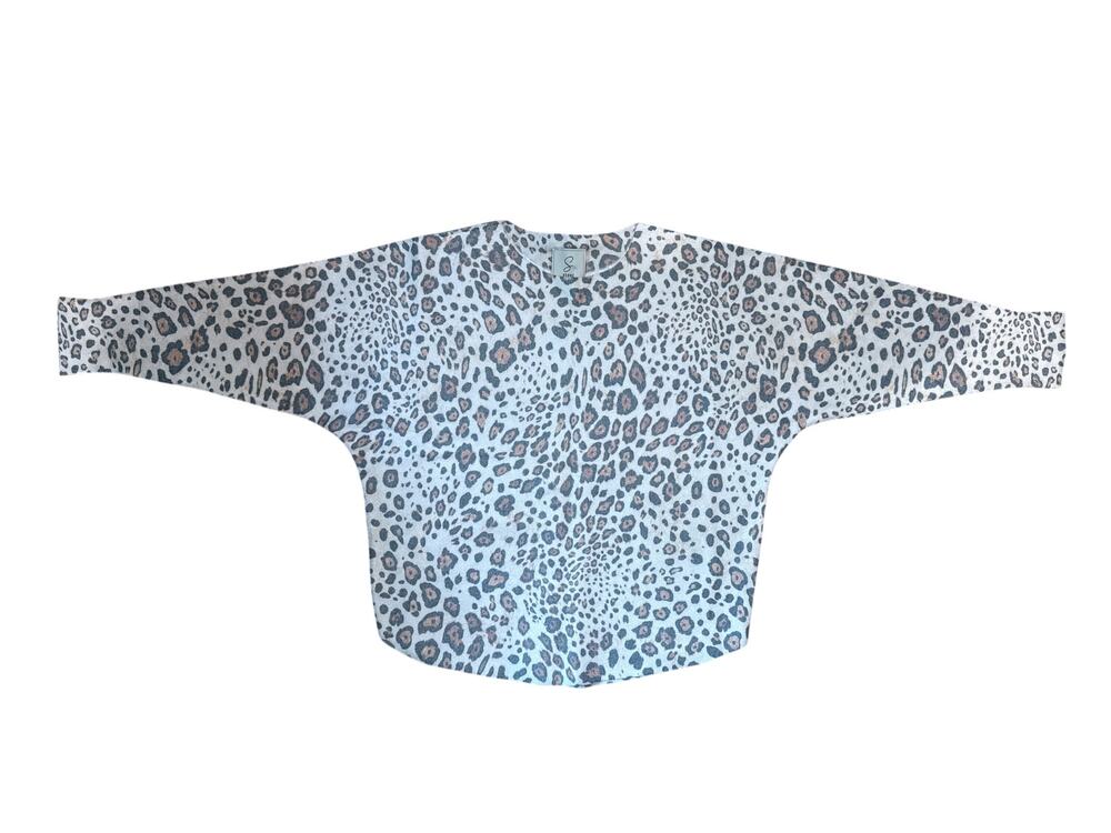 Sioni Leopard Print Sweater Womens M Dolman 3/4 Sleeve Soft Knit NWT